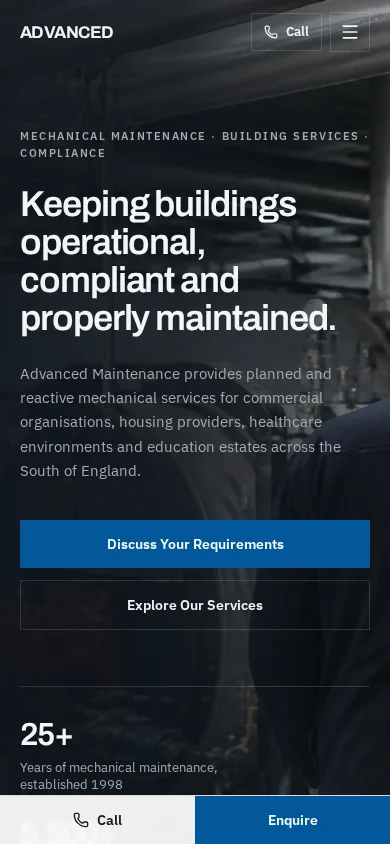 Advanced Maintenance mobile website redesign concept by GrowthLine
