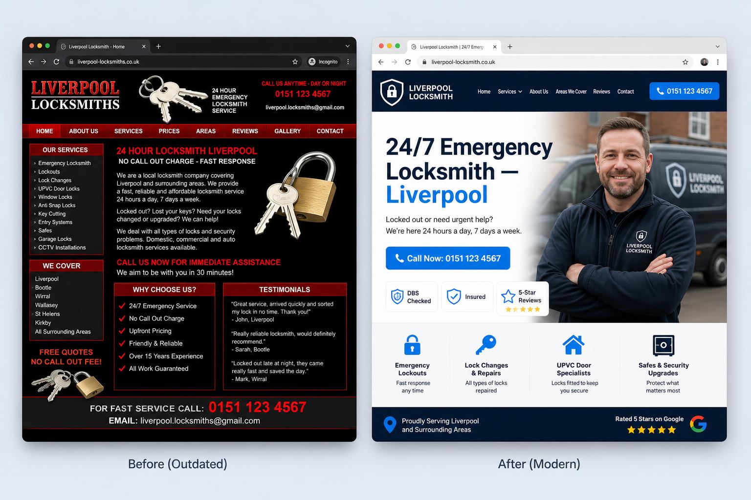 24/7 Locksmith — Liverpool sample redesign